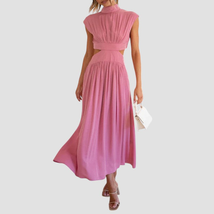 Wynn | Vestido midi plissado com recortes