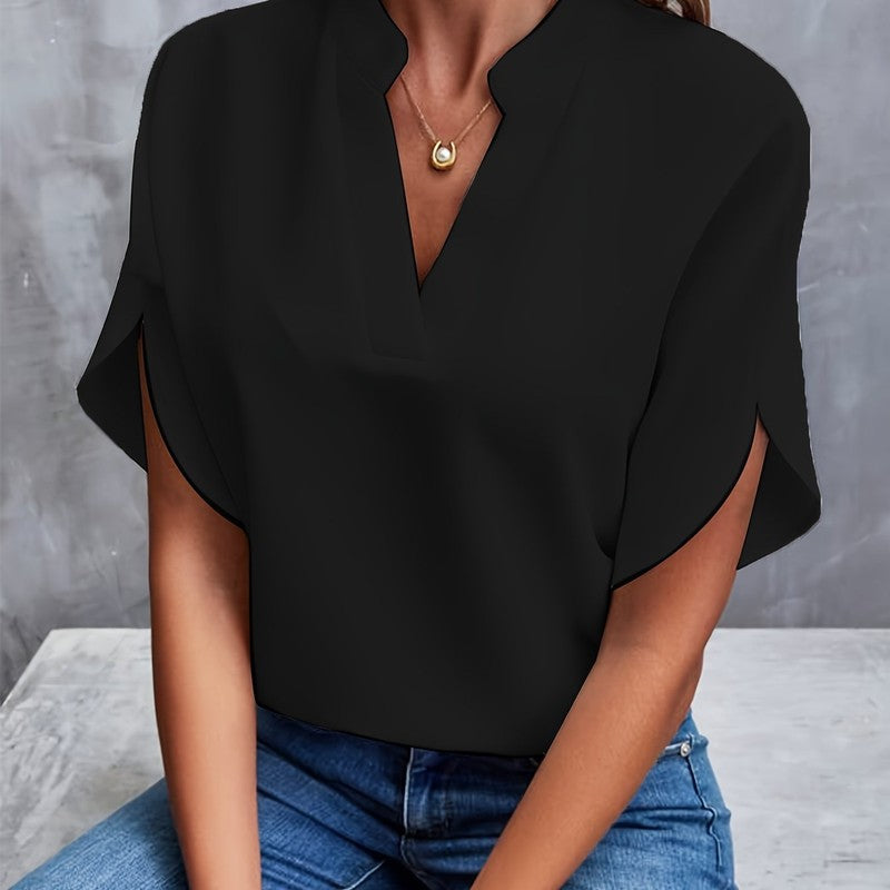 Sophie | Notch Neckline Flowing Blouse