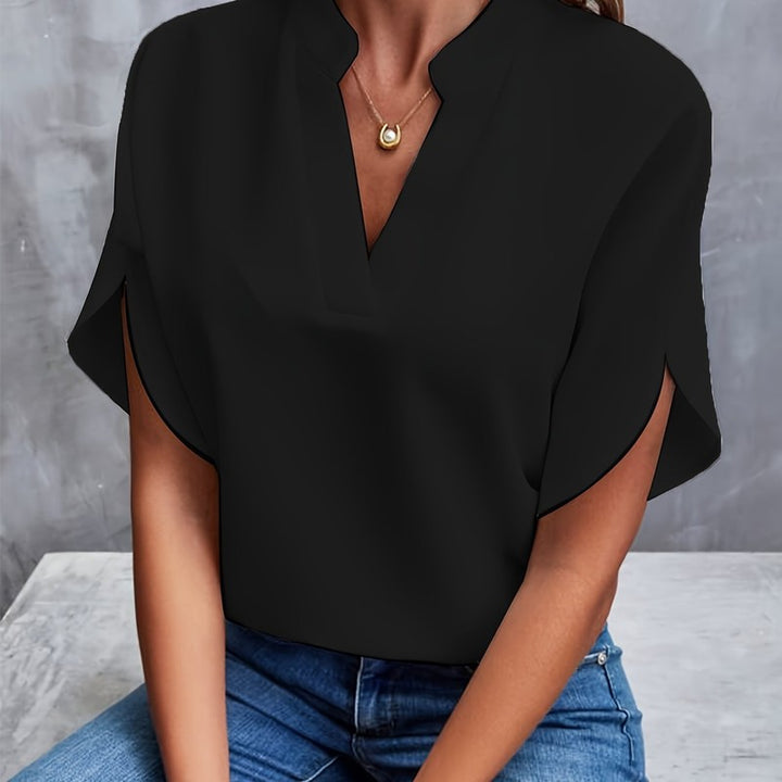 Sophie | Notch Neckline Flowing Blouse