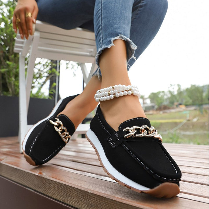 Olivia | Chain-Accent Slip-On Loafers