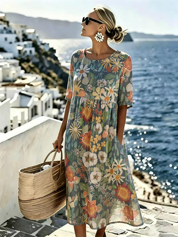 Daisy | Robe midi fleurie à taille empire