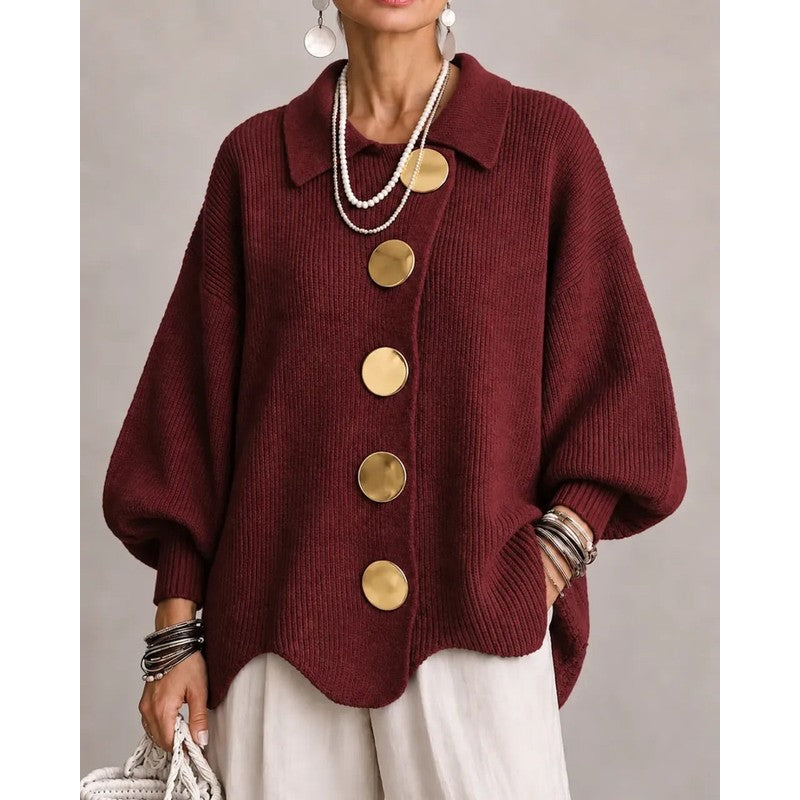 Matilda | Oversized Ribbed Button Cardigan