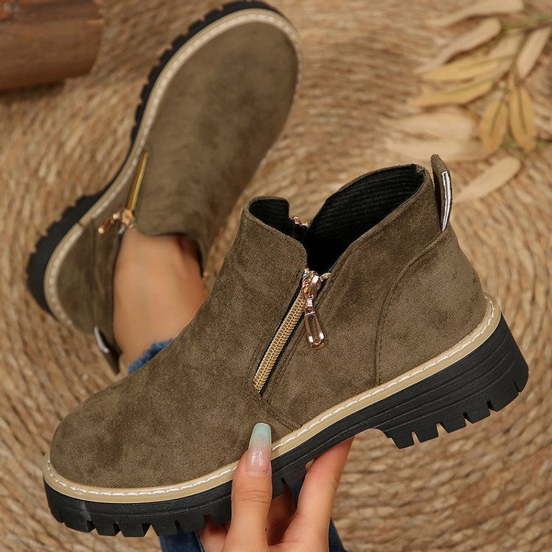 Blandine | Platform Ankle Boots with Side Zip