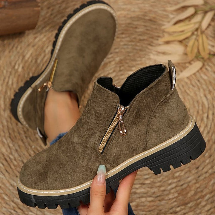 Blandine | Platform Ankle Boots with Side Zip