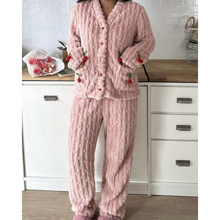 Maribel | Two-Piece Lounge Set with Cherry Appliqués
