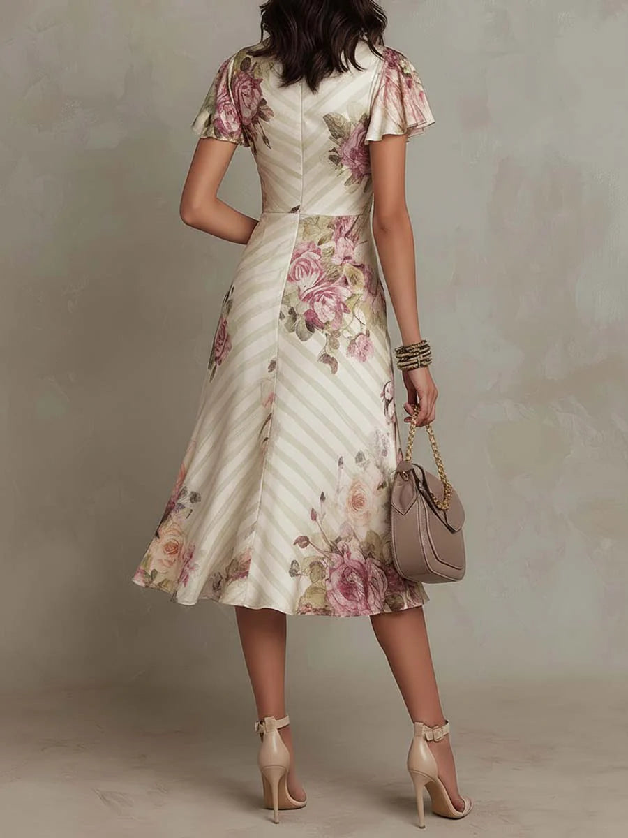 Liana | Vestido midi floral franzido