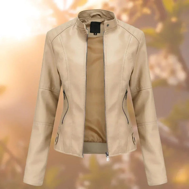 Larissa | Slim-Fit Zip-Up Moto Jacket