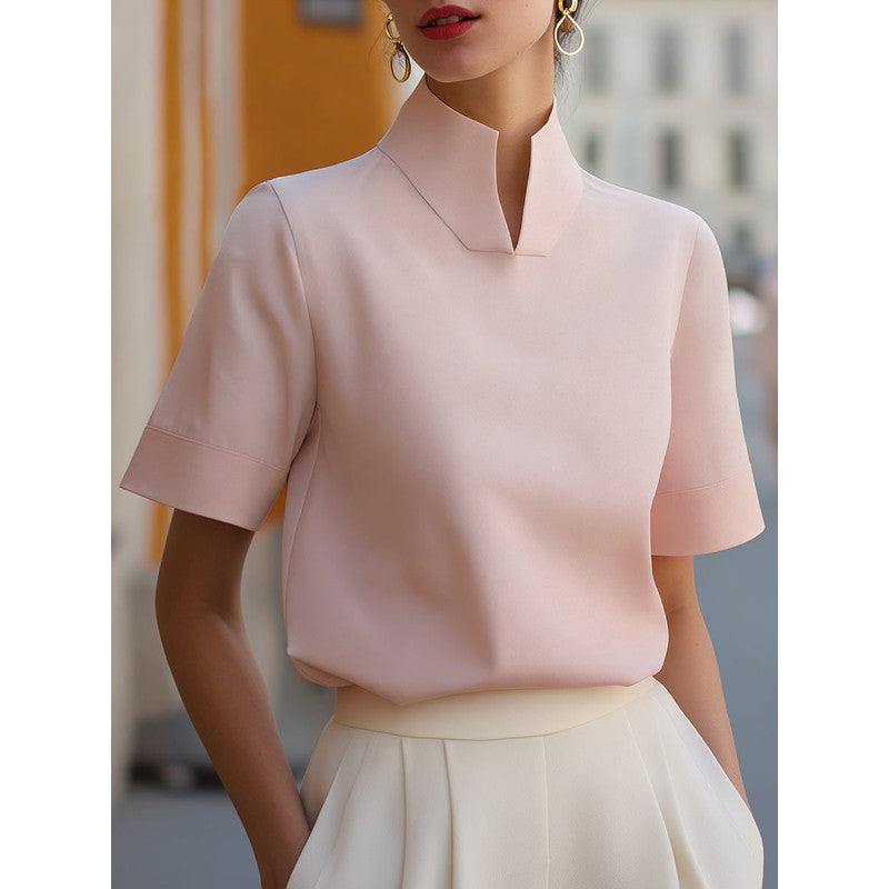 Audrey | Stand Collar Relaxed Blouse
