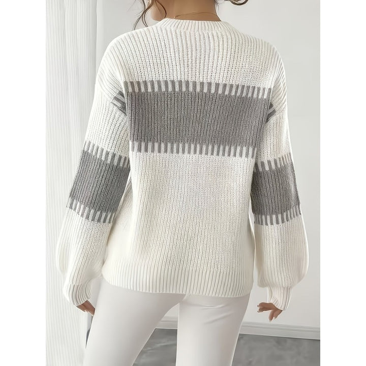 Clara | Colour-Block Striped Cropped Pullover