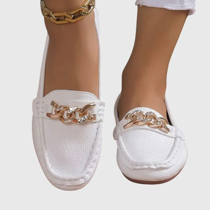 Charlotte | Chain-Buckle Slip-On Loafers