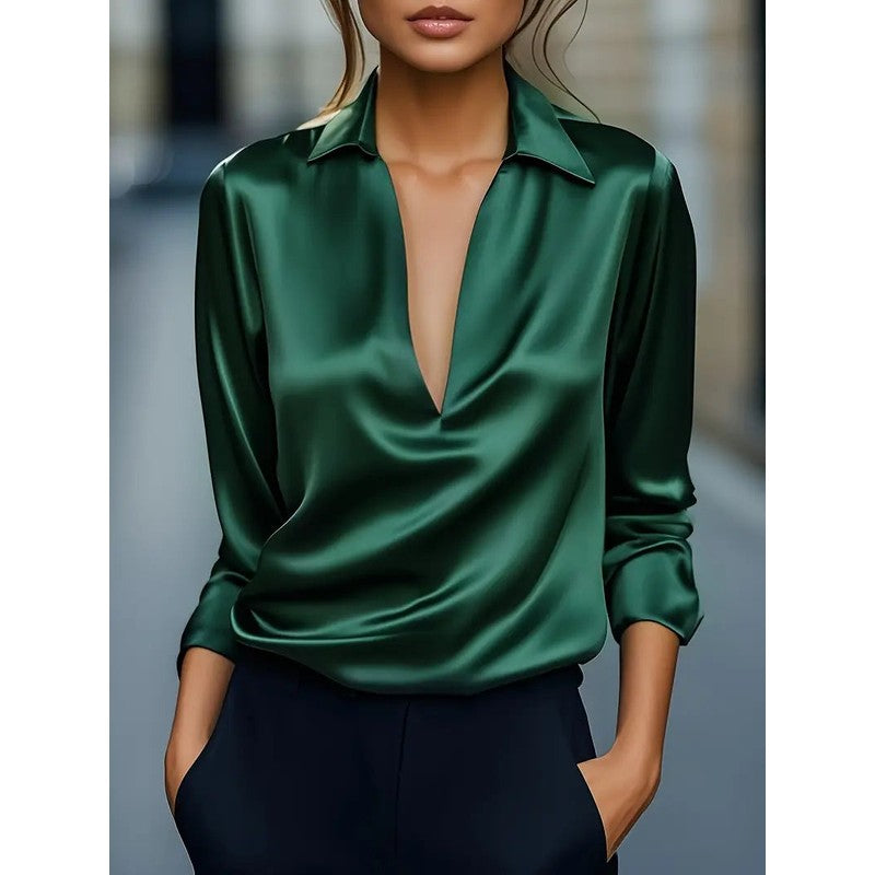Anna | Soft Structured V-Neck Blouse