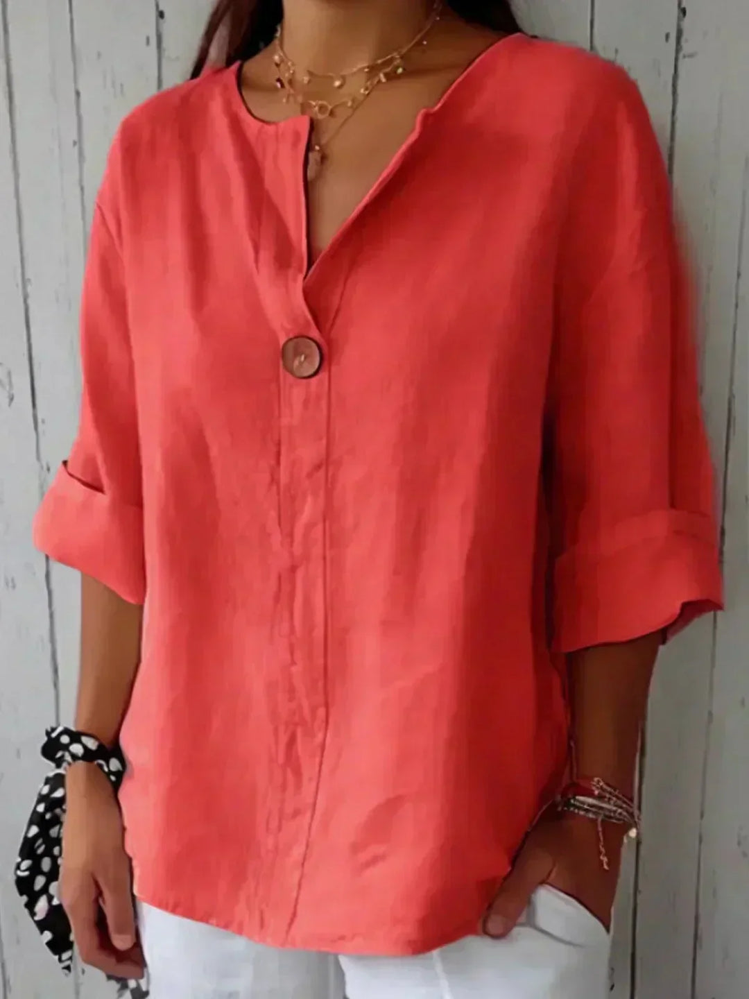 Eliana | Blouse en lin à col en V