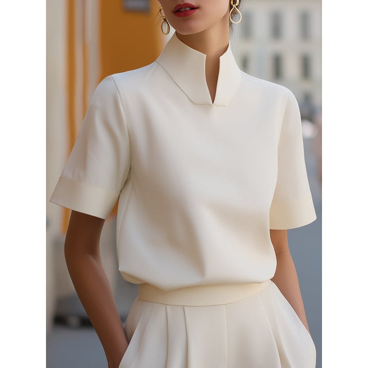 Audrey | Stand Collar Relaxed Blouse