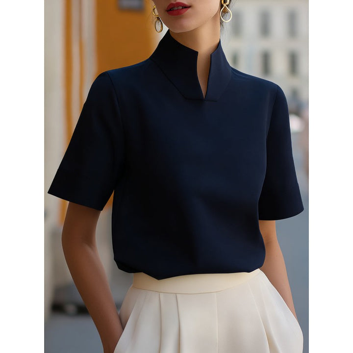 Audrey | Stand Collar Relaxed Blouse