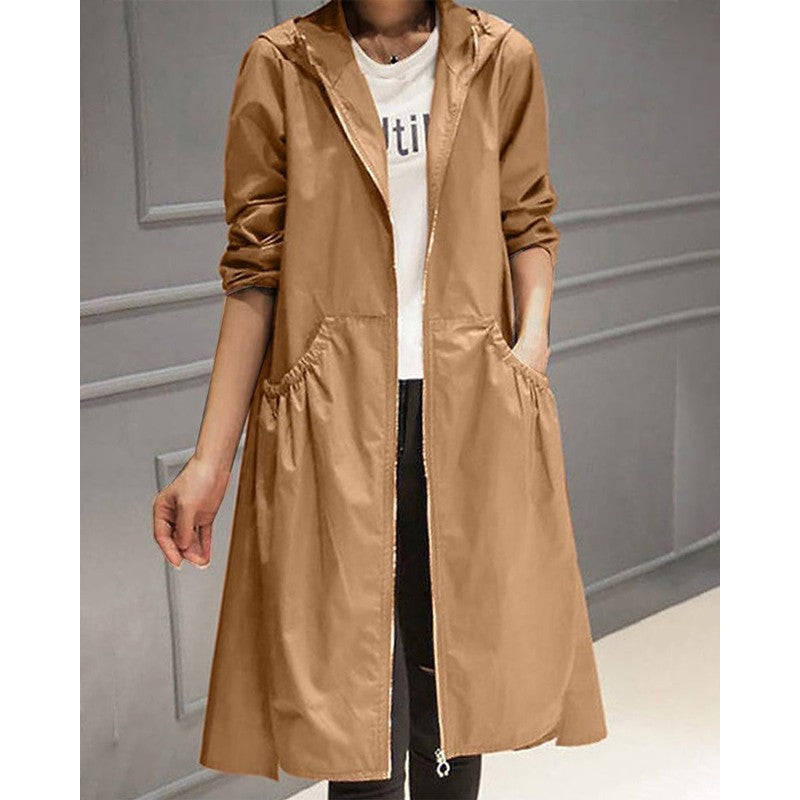 Kathleen | Relaxed Hooded Long Trench Coat