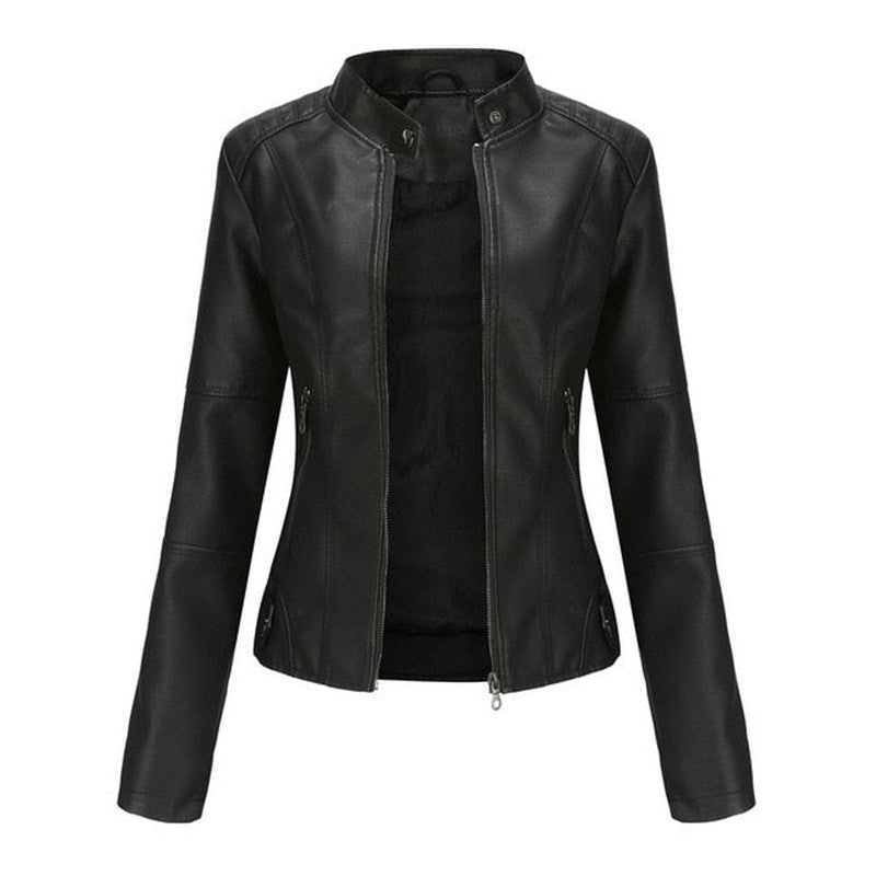 Helen | Tailored Stand-Collar Moto Jacket
