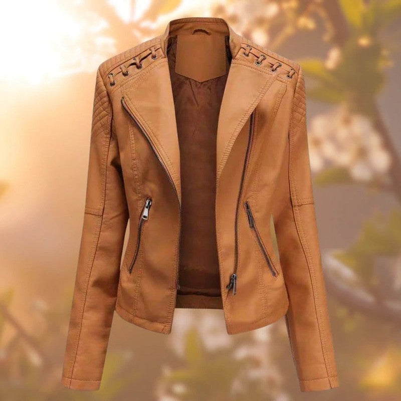 Mona | Asymmetric Zip Moto Jacket