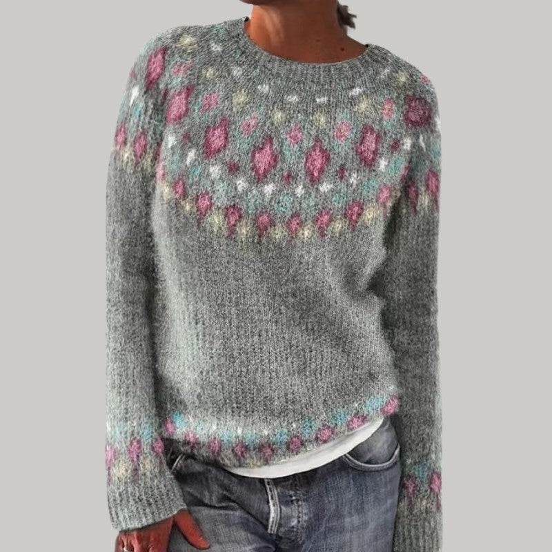 Women Sweater | Scandinavian Pattern Knit Sweater