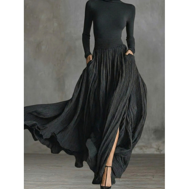 Raquel | High Waist Maxi Dress with Side Slit