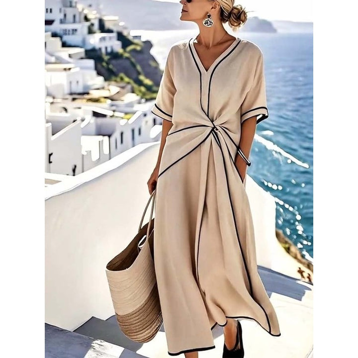 Cassie | Twisted Waist A-Line Midi Dress