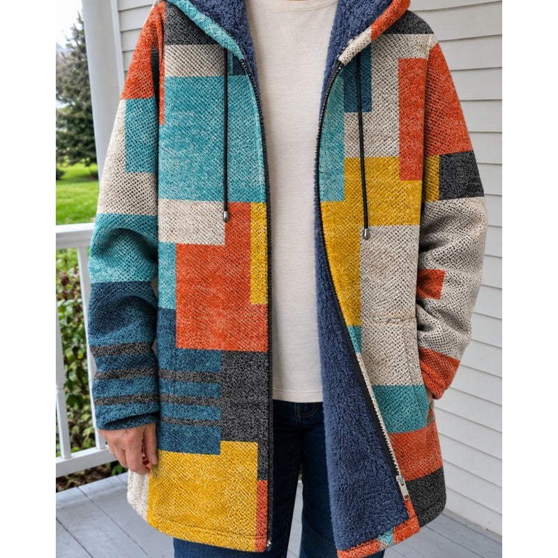 Seraphina | Color-Block Hooded Coat