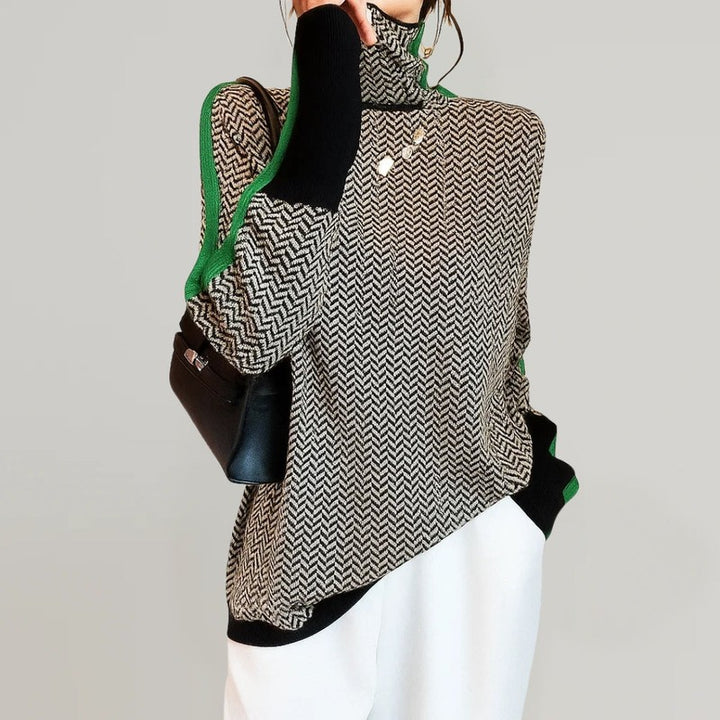 Sophie | High-Neck Striped Sweater