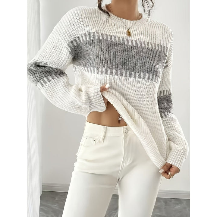 Clara | Colour-Block Striped Cropped Pullover