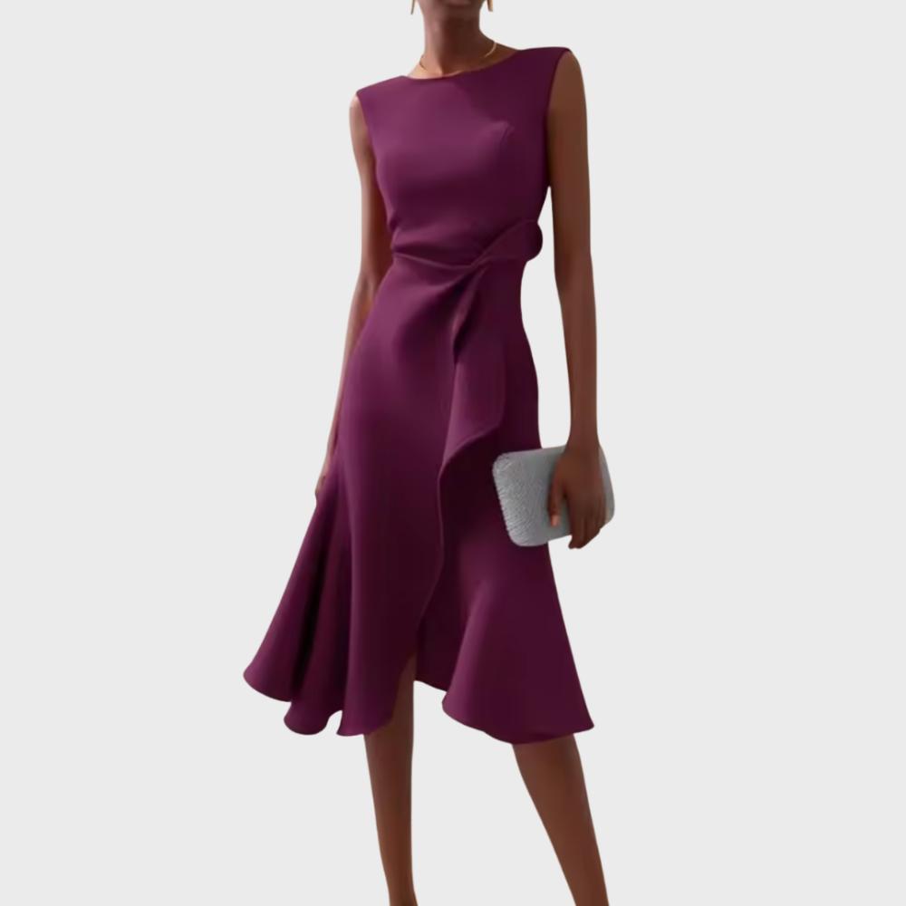 Scarlett | Abito midi asimmetrico drappeggiato