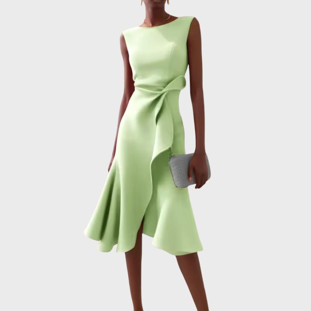 Scarlett | Abito midi asimmetrico drappeggiato