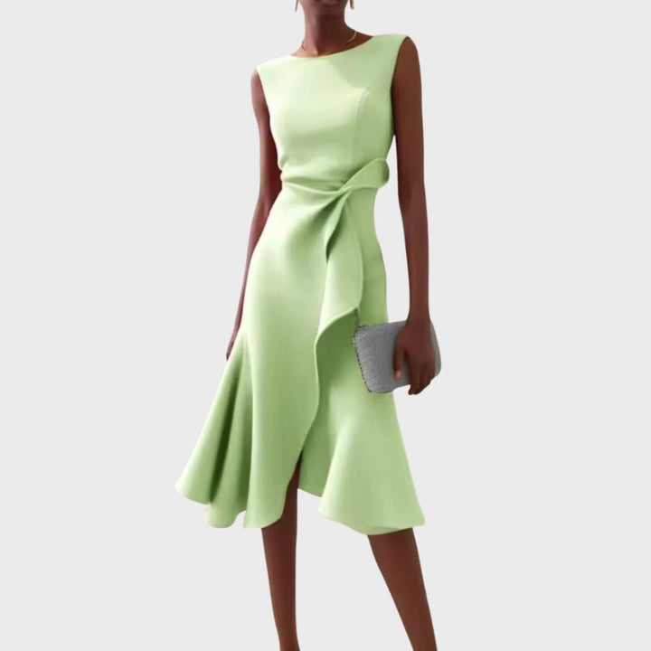 Scarlett | Abito midi asimmetrico drappeggiato