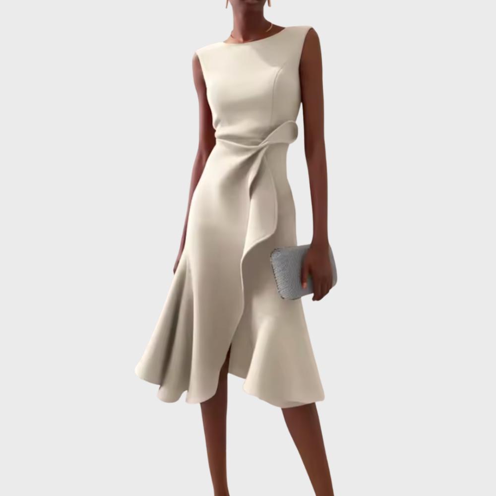 Scarlett | Abito midi asimmetrico drappeggiato