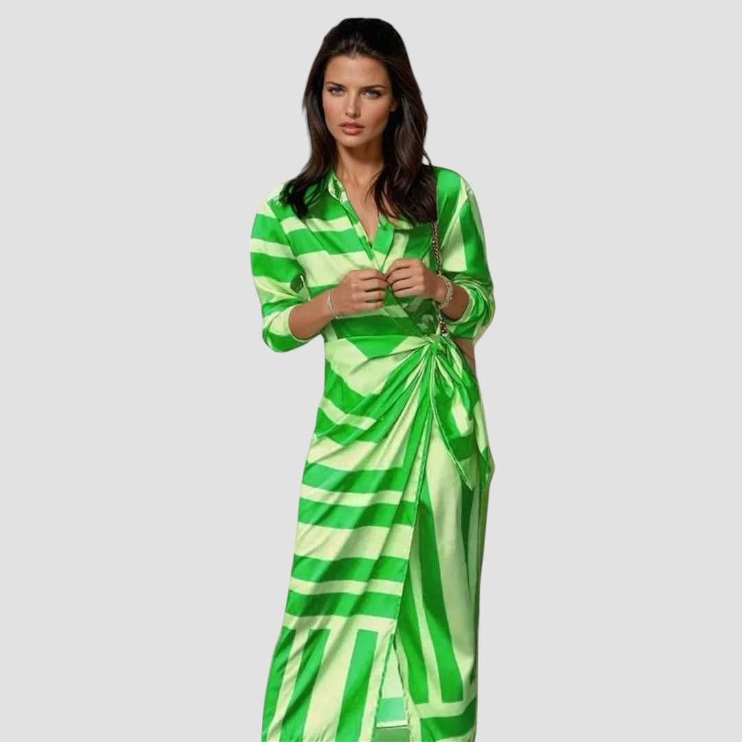 Stevie | Printed Tie-Waist Midi Dress
