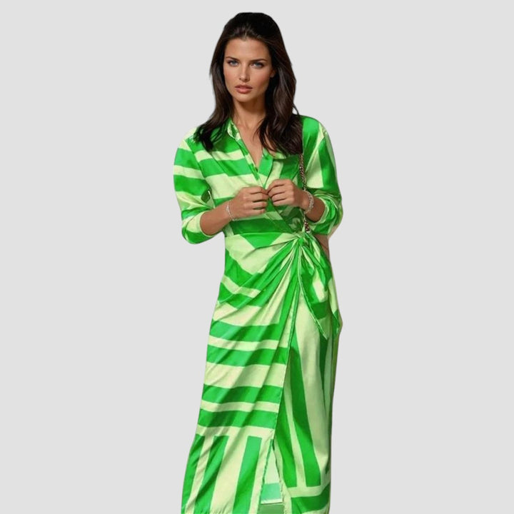 Stevie | Printed Tie-Waist Midi Dress