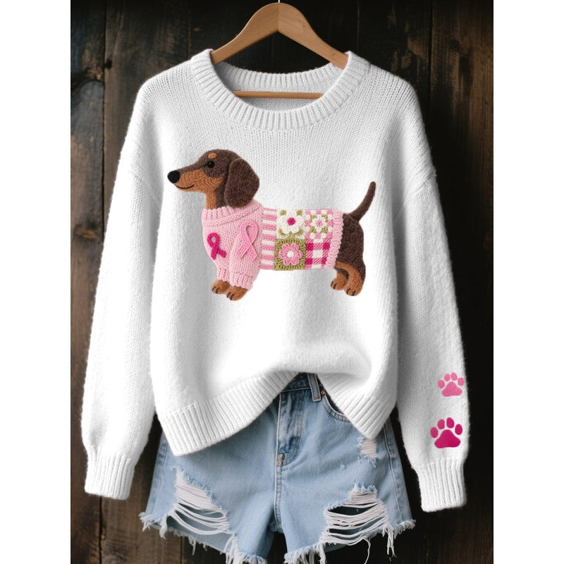 Amélie | Maglione oversize in maglia con bassotto