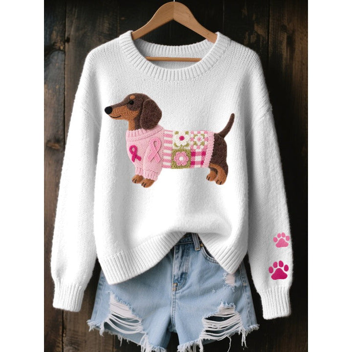 Amélie | Maglione oversize in maglia con bassotto