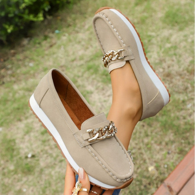Olivia | Chain-Accent Slip-On Loafers