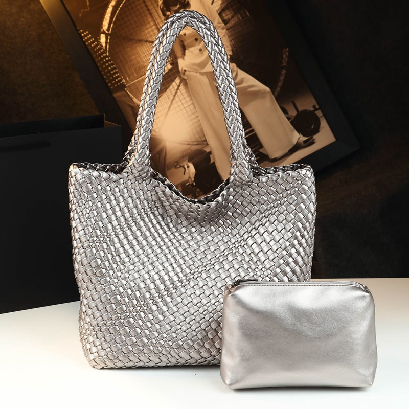 Avery | Geflochtene Leder-Shopper-Tasche