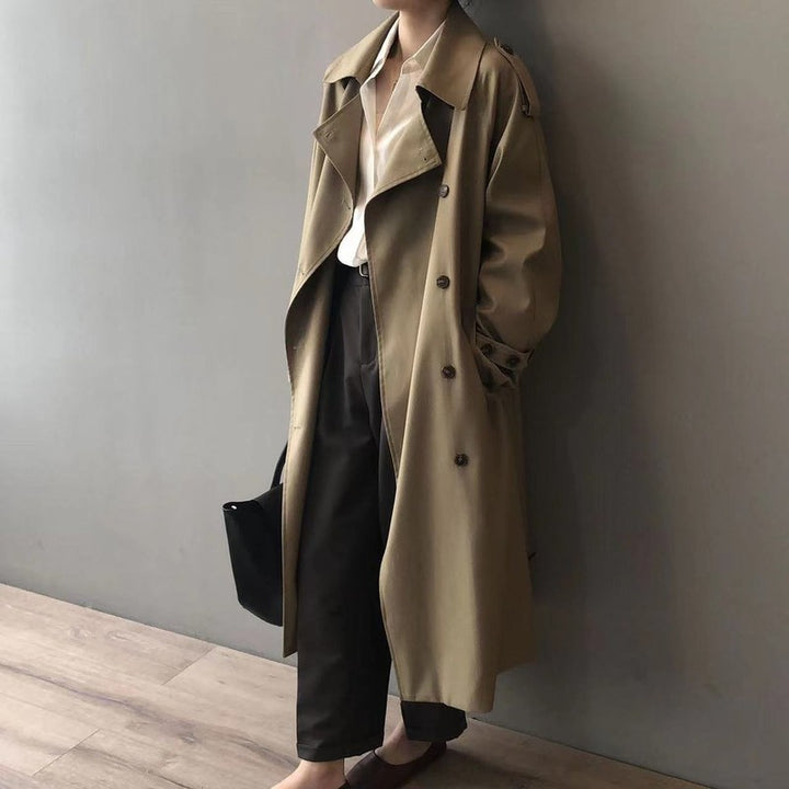 Katherine | Double-Breasted Long Trench Coat