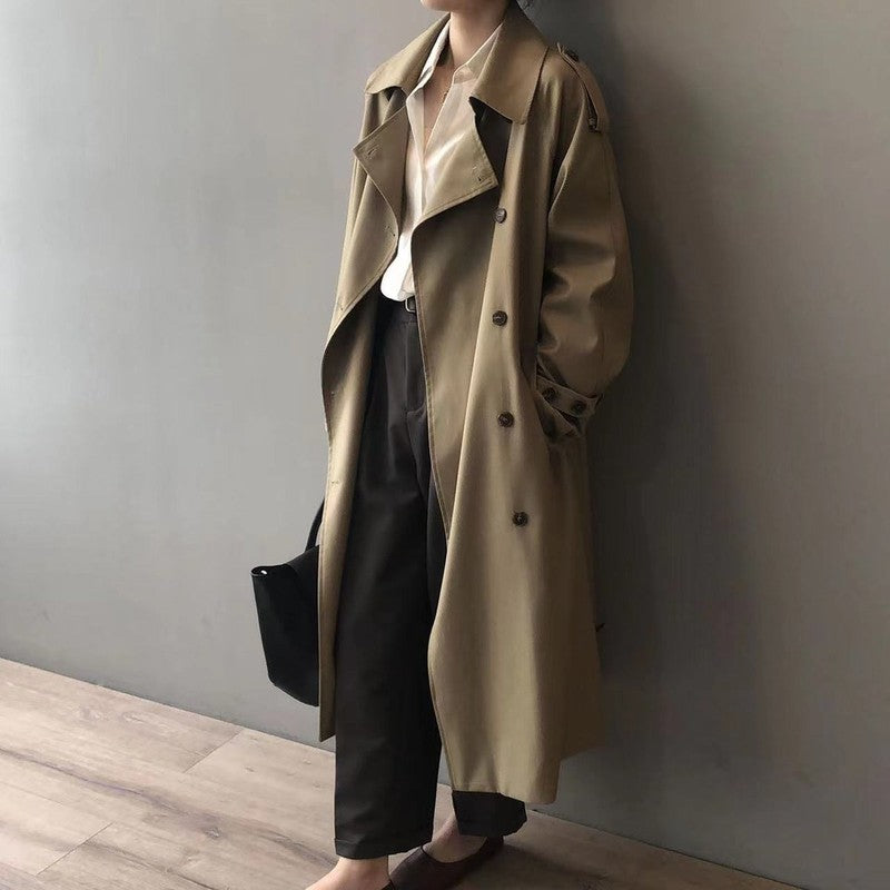 Katherine | Double-Breasted Long Trench Coat