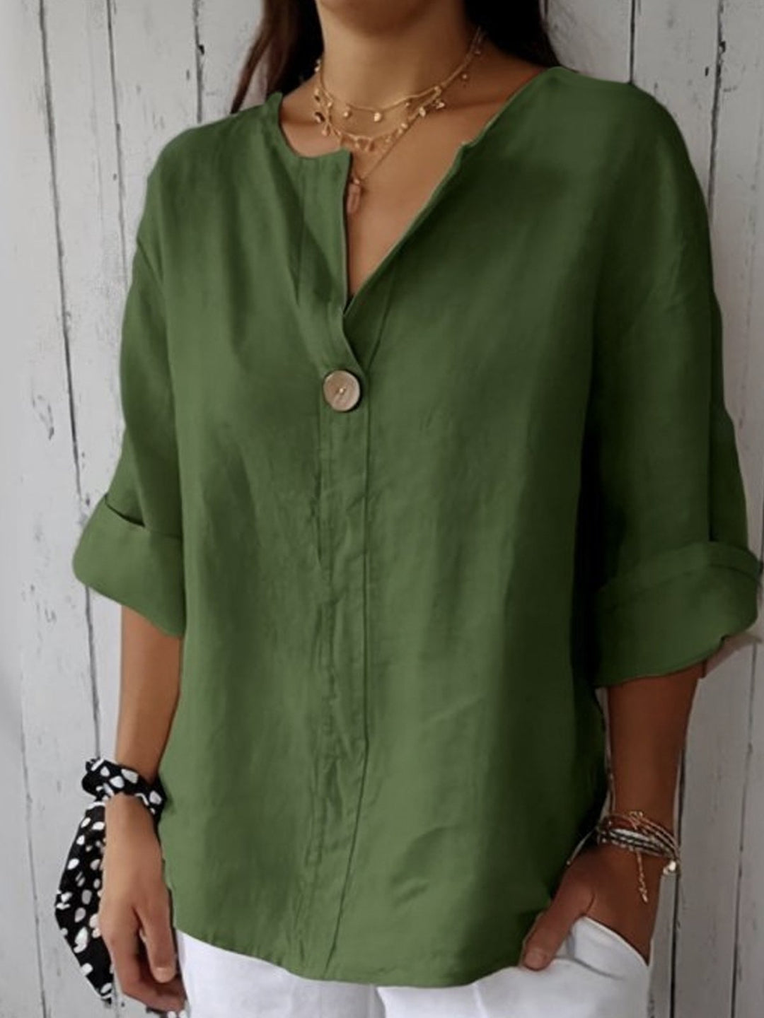 Eliana | Blouse en lin à col en V