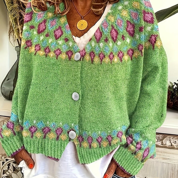Esme | Nordic Patterned Yoke Cardigan