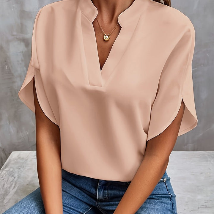 Sophie | Notch Neckline Flowing Blouse