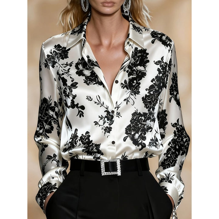 Cecily | Floral-Print Relaxed-Fit Button-Front Blouse
