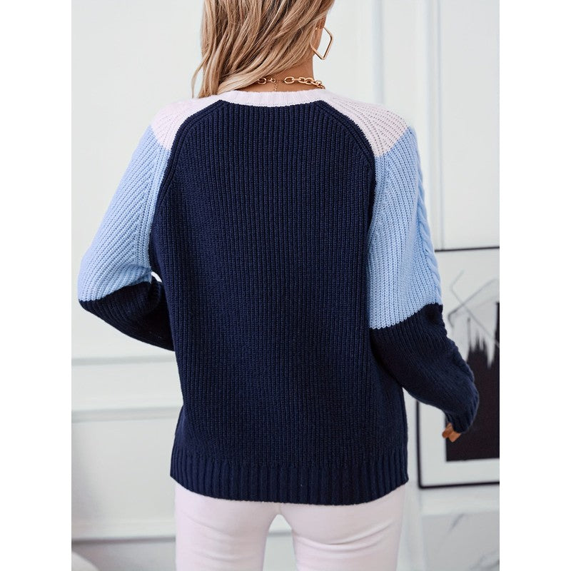 Matilda | Colorblock Cable-Knit Sweater