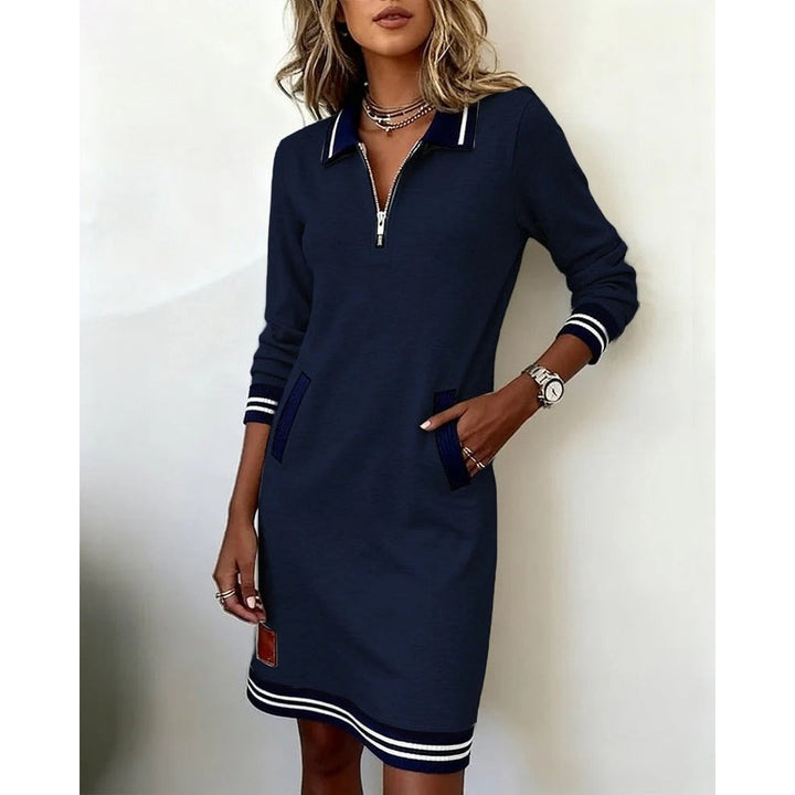 Rosalind | Striped Zip-Front Polo Dress