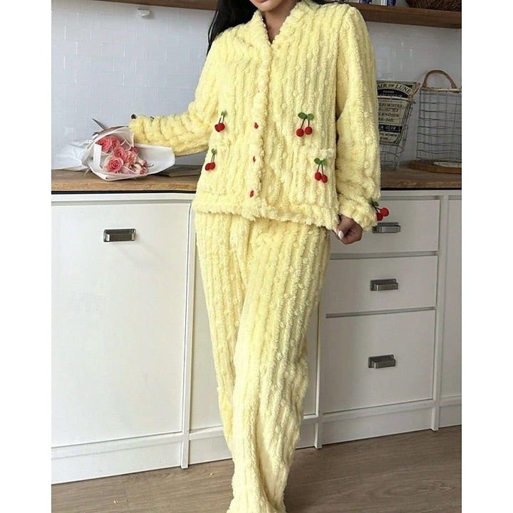 Maribel | Two-Piece Lounge Set with Cherry Appliqués
