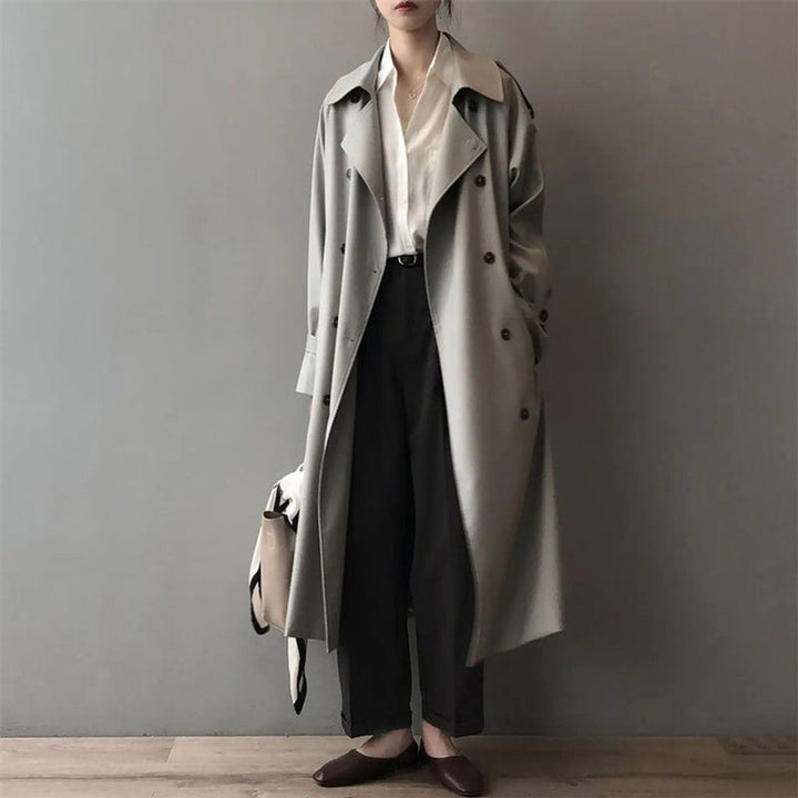 Katherine | Double-Breasted Long Trench Coat