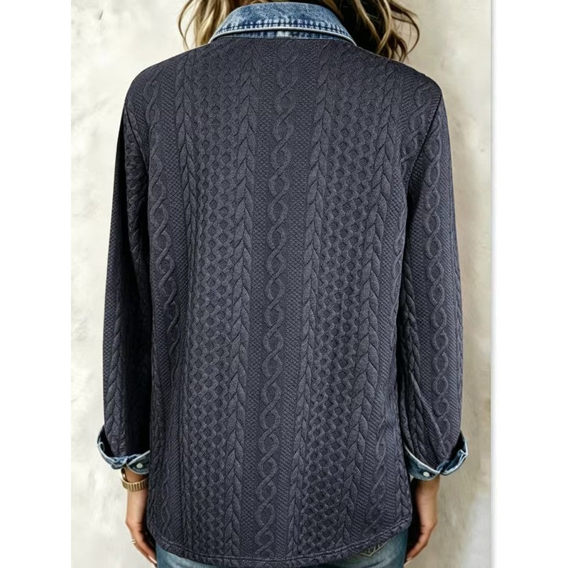 Rowan | Camicia con pannelli intrecciati e bordi a contrasto