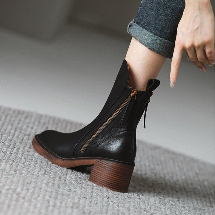 Sophia | Minimalist Block-Heel Ankle Boots