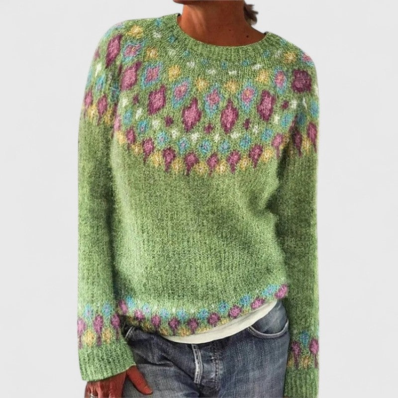 Sage | Scandinavian-Pattern Knit Sweater
